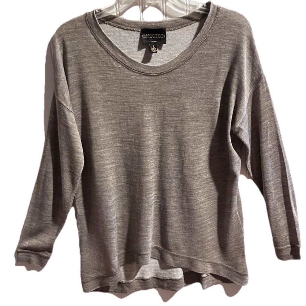 Absolutely Creative Worldwide Long Sleeved Knit Top Dusty Heather Purple Made In